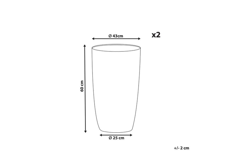 Trädgårdskruka Camia set om 2 Beige, 43x43x60 cm - Beige, 43x43x60 cm - Trädgård & spabad - Trädgårdsskötsel - Odling - Planteringskärl & blomkruka - Stor blomkruka