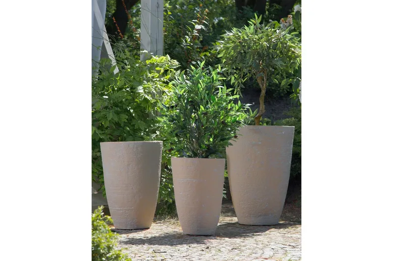 Trädgårdskruka Camia set om 2 Beige, 43x43x60 cm - Beige, 43x43x60 cm - Trädgård & spabad - Trädgårdsskötsel - Odling - Planteringskärl & blomkruka - Stor blomkruka