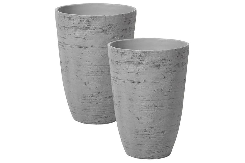 Trädgårdskruka Camia set om 2 Grå, 35x35x50 cm - Grå, 35x35x50 cm - Trädgård & spabad - Trädgårdsskötsel - Odling - Planteringskärl & blomkruka - Stor blomkruka
