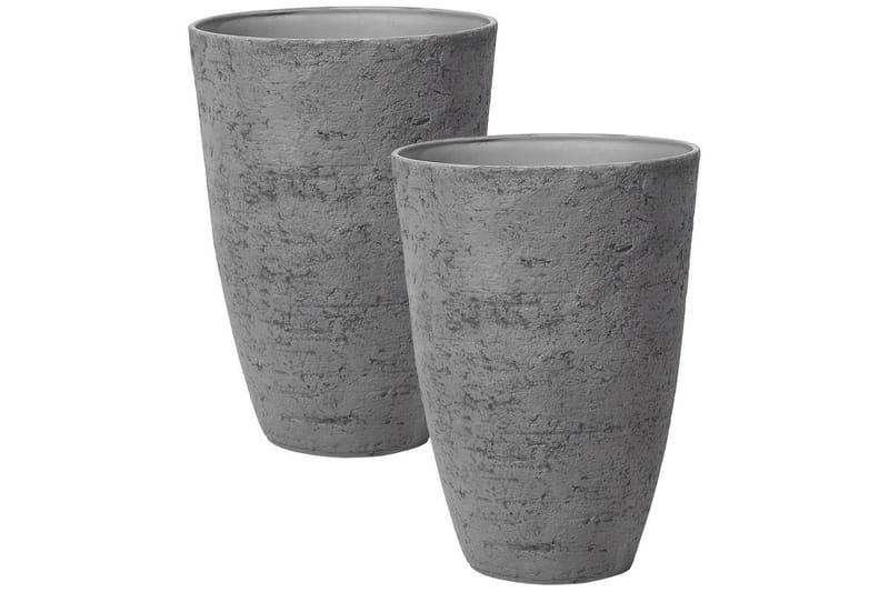 Trädgårdskruka Camia set om 2 Grå, 51x51x71 cm - Grå, 51x51x71 cm - Trädgård & spabad - Trädgårdsskötsel - Odling - Planteringskärl & blomkruka - Stor blomkruka