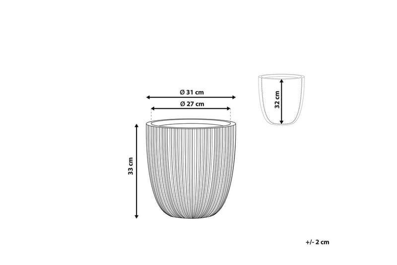 Trädgårdskruka Chios Grå, 31x31x33 cm - Grå, 31x31x33 cm - Trädgård & spabad - Trädgårdsskötsel - Odling - Planteringskärl & blomkruka - Stor blomkruka