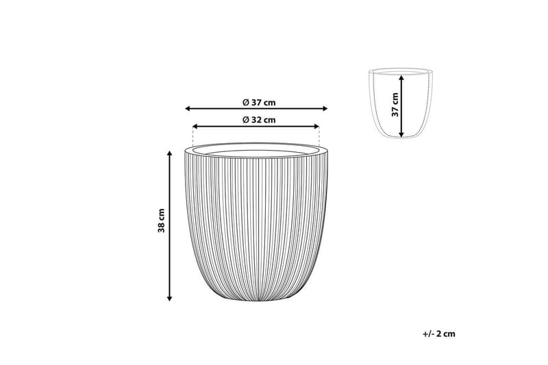 Trädgårdskruka Chios Vit/Beige, 37x37x38 cm - Vit/Beige, 37x37x38 cm - Trädgård & spabad - Trädgårdsskötsel - Odling - Planteringskärl & blomkruka - Stor blomkruka