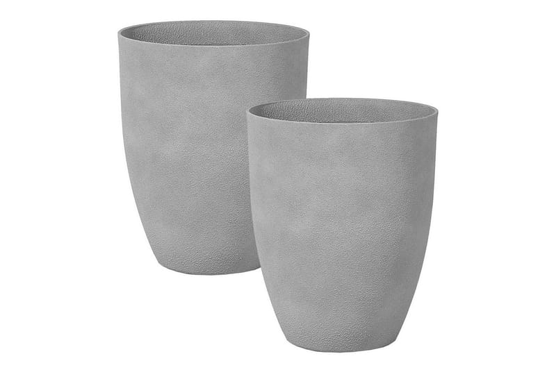 Trädgårdskruka Croton set om 2 Grå, 43x43x52 cm - Grå, 43x43x52 cm - Trädgård & spabad - Trädgårdsskötsel - Odling - Planteringskärl & blomkruka - Stor blomkruka
