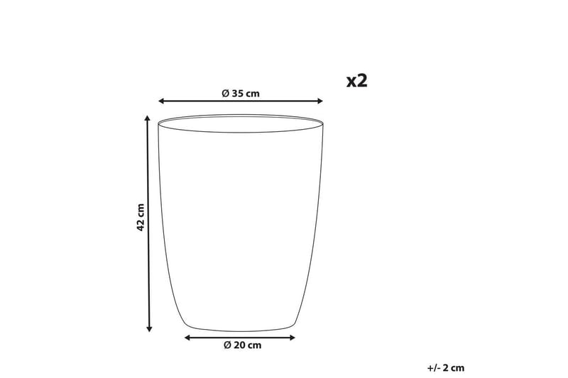 Trädgårdskruka Croton set om 2 Vit, 35x35x42 cm - Vit, 35x35x42 cm - Trädgård & spabad - Trädgårdsskötsel - Odling - Planteringskärl & blomkruka - Stor blomkruka