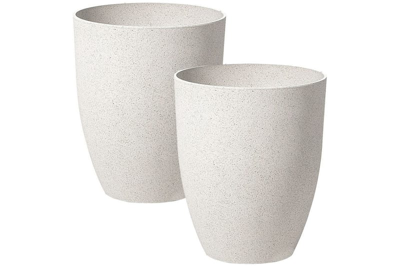 Trädgårdskruka Croton set om 2 Vit, 35x35x42 cm - Vit, 35x35x42 cm - Trädgård & spabad - Trädgårdsskötsel - Odling - Planteringskärl & blomkruka - Stor blomkruka