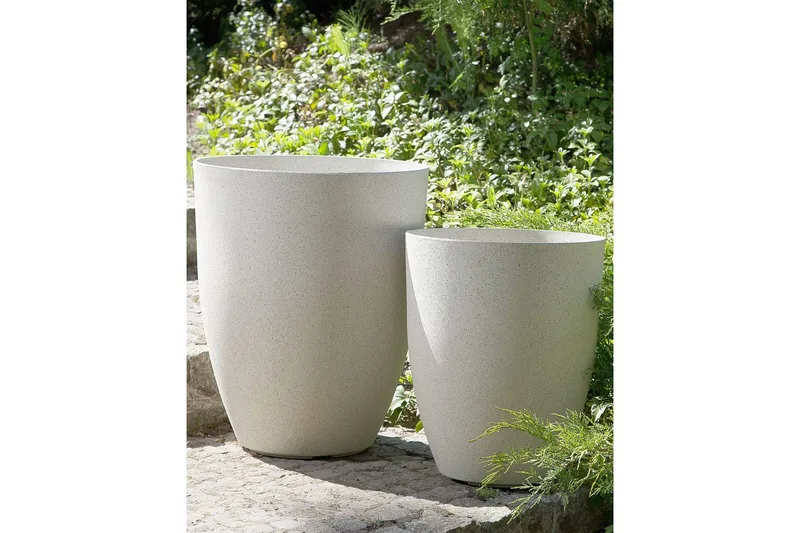 Trädgårdskruka Croton set om 2 Vit, 43x43x52 cm - Vit, 43x43x52 cm - Trädgård & spabad - Trädgårdsskötsel - Odling - Planteringskärl & blomkruka - Stor blomkruka