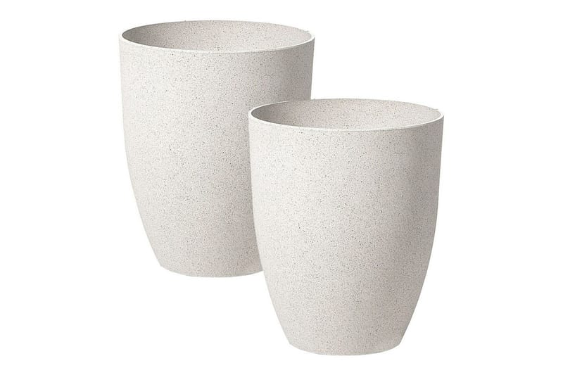 Trädgårdskruka Croton set om 2 Vit, 43x43x52 cm - Vit, 43x43x52 cm - Trädgård & spabad - Trädgårdsskötsel - Odling - Planteringskärl & blomkruka - Stor blomkruka