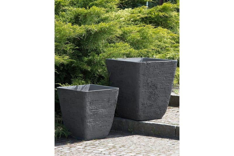 Trädgårdskruka Delos Grå, 39x39x43 cm - Grå, 39x39x43 cm - Trädgård & spabad - Trädgårdsskötsel - Odling - Planteringskärl & blomkruka - Stor blomkruka
