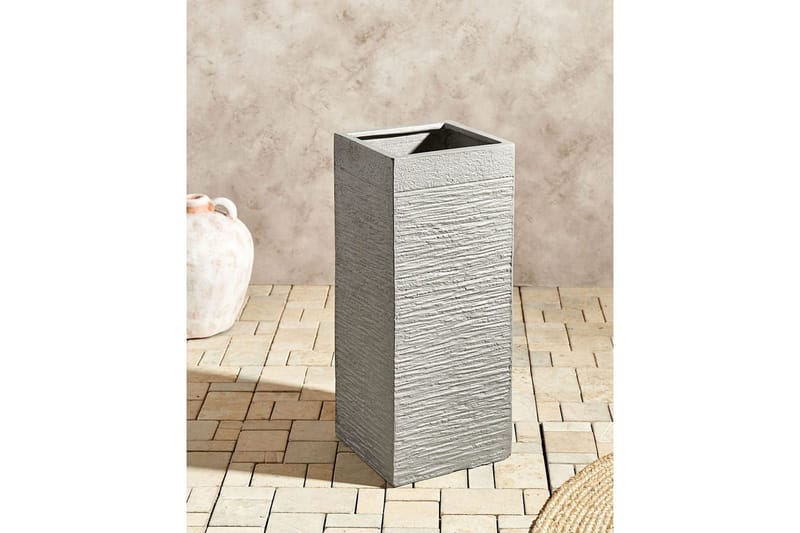 Trädgårdskruka Dion Grå, 26x26x60 cm - Grå, 26x26x60 cm - Trädgård & spabad - Trädgårdsskötsel - Odling - Planteringskärl & blomkruka - Stor blomkruka