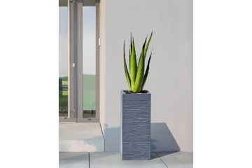 Trädgårdskruka Dion Grå, 26x26x61 cm - Grå, 26x26x61 cm - Trädgård & spabad - Trädgårdsskötsel - Odling - Planteringskärl & blomkruka - Stor blomkruka