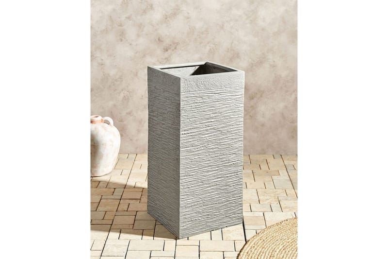 Trädgårdskruka Dion Grå, 33x33x70 cm - Grå, 33x33x70 cm - Trädgård & spabad - Trädgårdsskötsel - Odling - Planteringskärl & blomkruka - Stor blomkruka