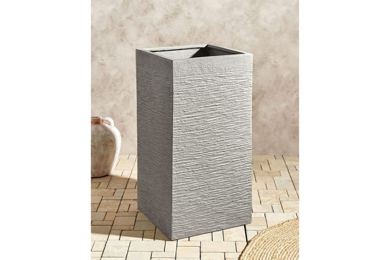Trädgårdskruka Dion Grå, 40x40x77 cm - Grå, 40x40x77 cm - Trädgård & spabad - Trädgårdsskötsel - Odling - Planteringskärl & blomkruka - Stor blomkruka
