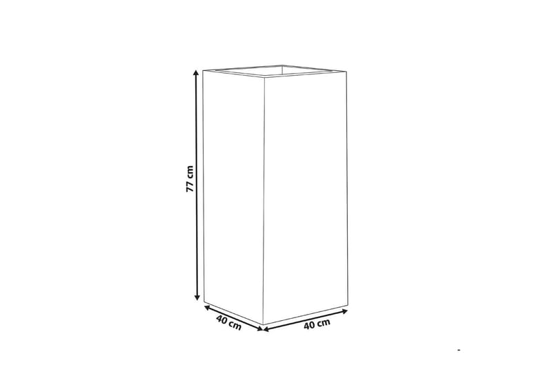 Trädgårdskruka Dion Grå, 40x40x77 cm - Grå, 40x40x77 cm - Trädgård & spabad - Trädgårdsskötsel - Odling - Planteringskärl & blomkruka - Stor blomkruka
