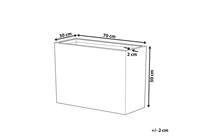 Trädgårdskruka Edessa Grå, 70x29x50 cm - Grå, 70x29x50 cm - Trädgård & spabad - Trädgårdsskötsel - Odling - Planteringskärl & blomkruka - Stor blomkruka