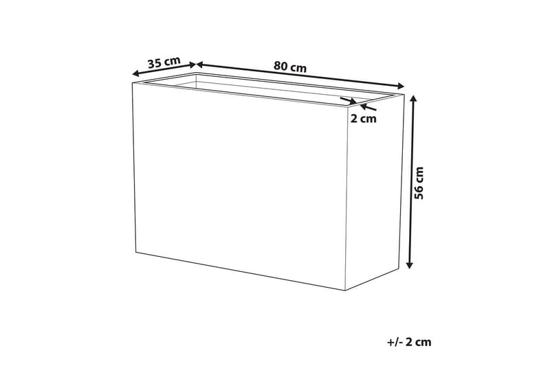Trädgårdskruka Edessa Grå, 80x34x56 cm - Grå, 80x34x56 cm - Trädgård & spabad - Trädgårdsskötsel - Odling - Planteringskärl & blomkruka - Stor blomkruka