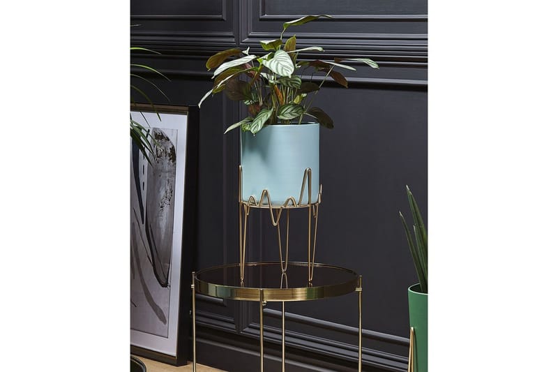 Trädgårdskruka Kalandra Blå/guld, 19x19x39 cm - Blå/guld, 19x19x39 cm - Trädgård & spabad - Trädgårdsskötsel - Odling - Planteringskärl & blomkruka - Stor blomkruka