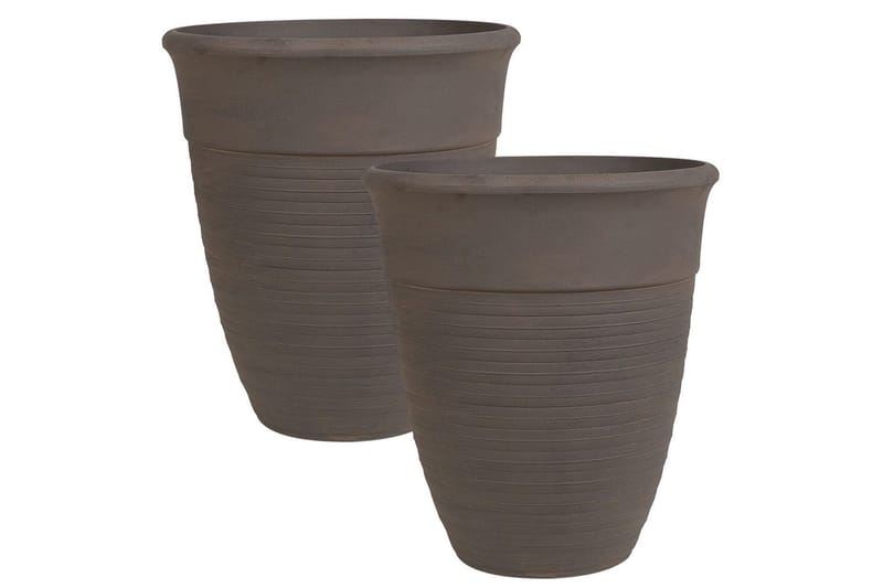 Trädgårdskruka Katalima set om 2 Brun, 43x43x49 cm - Brun, 43x43x49 cm - Trädgård & spabad - Trädgårdsskötsel - Odling - Planteringskärl & blomkruka - Stor blomkruka