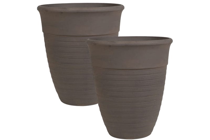 Trädgårdskruka Katalima set om 2 Brun, 50x50x58 cm - Brun, 50x50x58 cm - Trädgård & spabad - Trädgårdsskötsel - Odling - Planteringskärl & blomkruka - Stor blomkruka