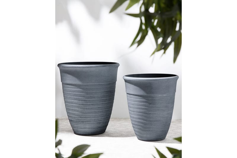Trädgårdskruka Katalima set om 2 Grå, 43x43x49 cm - Grå, 43x43x49 cm - Trädgård & spabad - Trädgårdsskötsel - Odling - Planteringskärl & blomkruka - Stor blomkruka
