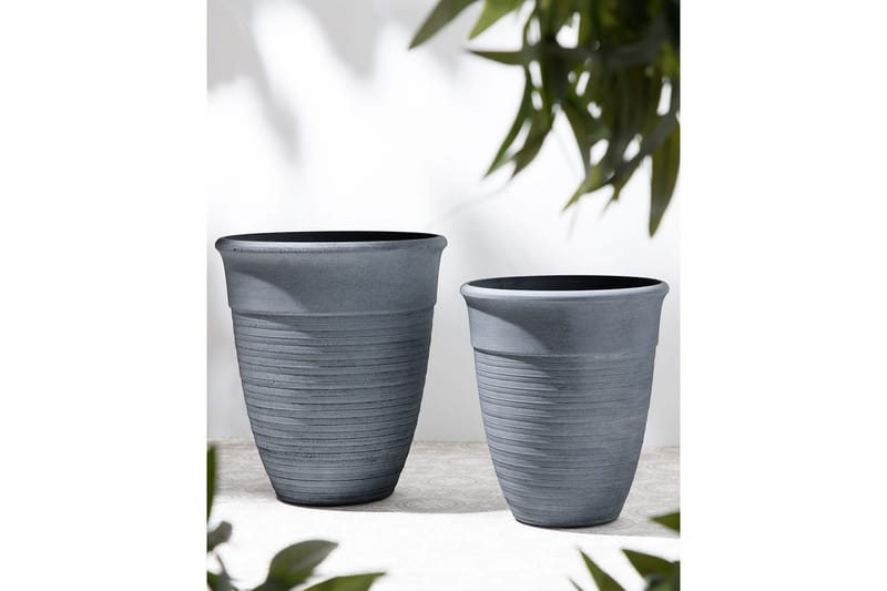 Trädgårdskruka Katalima set om 2 Grå, 50x50x58 cm - Grå, 50x50x58 cm - Trädgård & spabad - Trädgårdsskötsel - Odling - Planteringskärl & blomkruka - Stor blomkruka
