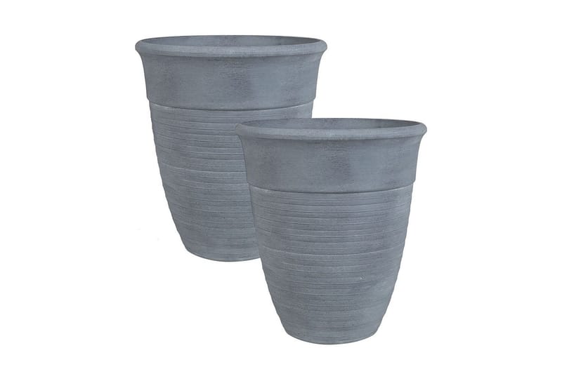 Trädgårdskruka Katalima set om 2 Grå, 50x50x58 cm - Grå, 50x50x58 cm - Trädgård & spabad - Trädgårdsskötsel - Odling - Planteringskärl & blomkruka - Stor blomkruka
