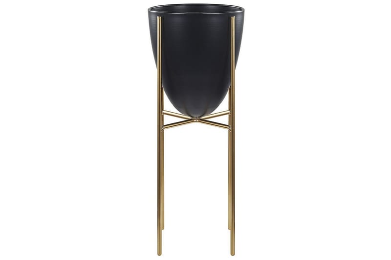 Trädgårdskruka Lefki Svart/guld, 16x16x41 cm - Svart/guld, 16x16x41 cm - Trädgård & spabad - Tr�ädgårdsskötsel - Odling - Planteringskärl & blomkruka - Stor blomkruka