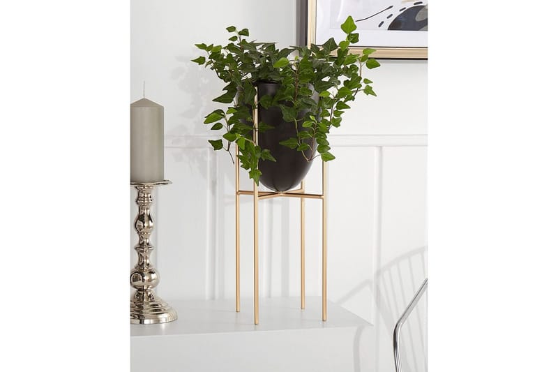 Trädgårdskruka Lefki Svart/guld, 16x16x41 cm - Svart/guld, 16x16x41 cm - Trädgård & spabad - Trädgårdsskötsel - Odling - Planteringskärl & blomkruka - Stor blomkruka