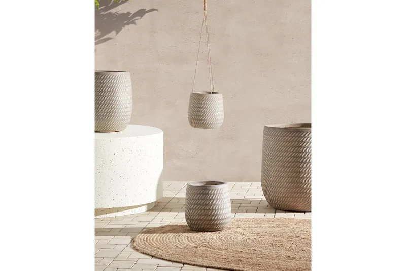 Trädgårdskruka Livadia Beige, 19x19x22 cm - Beige, 19x19x22 cm - Trädgård & spabad - Trädgårdsskötsel - Odling - Planteringskärl & blomkruka - Stor blomkruka