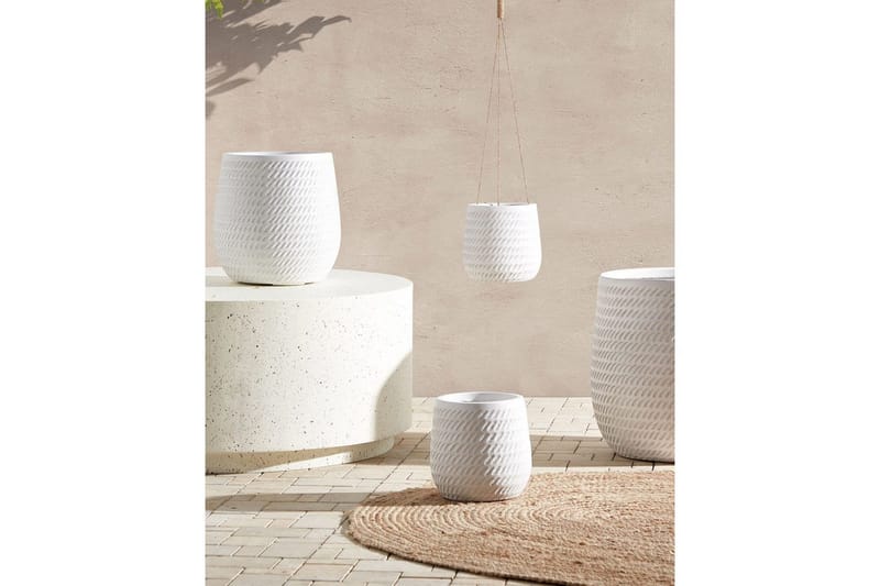 Trädgårdskruka Livadia Vit, 19x19x22 cm - Vit, 19x19x22 cm - Trädgård & spabad - Trädgårdsskötsel - Odling - Planteringskärl & blomkruka - Stor blomkruka