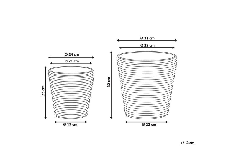 Trädgårdskruka Sarti set om 2 - Trädgård & spabad - Trädgårdsskötsel - Odling - Planteringskärl & blomkruka - Stor blomkruka