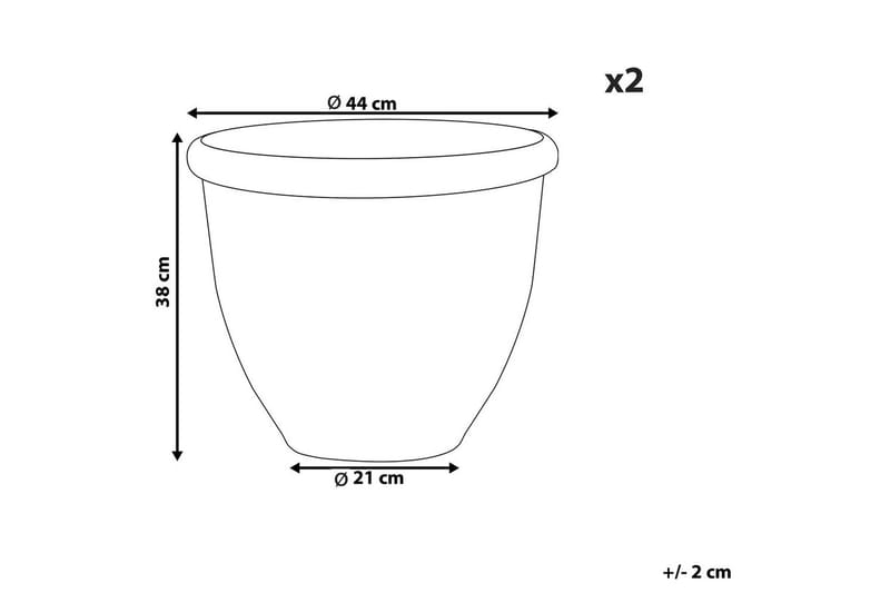 Trädgårdskruka Tesalia set om 2 44x44x38 cm - 44x44x38 cm - Trädgård & spabad - Trädgårdsskötsel - Odling - Planteringskärl & blomkruka - Stor blomkruka