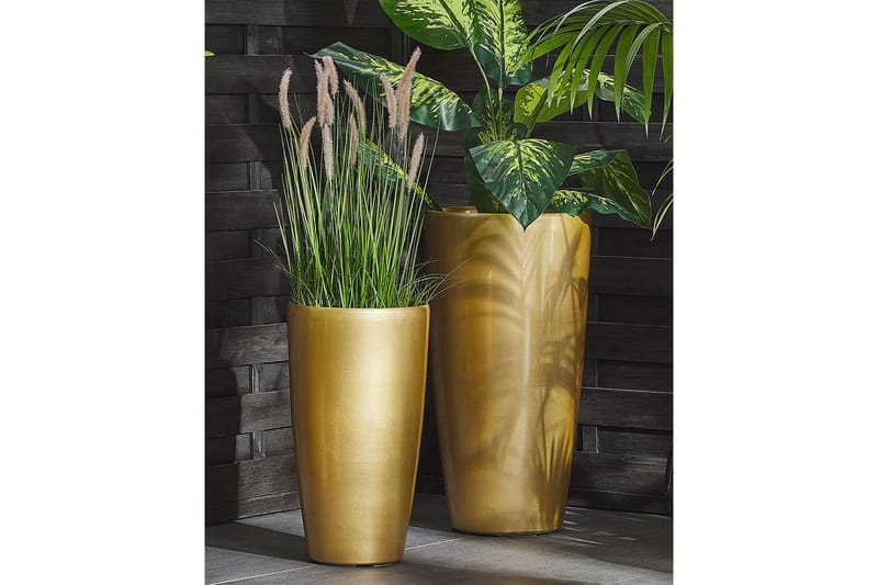Trädgårdskruka Tseria Guld, 32x32x58 cm - Guld, 32x32x58 cm - Trädgård & spabad - Trädgårdsskötsel - Odling - Planteringskärl & blomkruka - Stor blomkruka