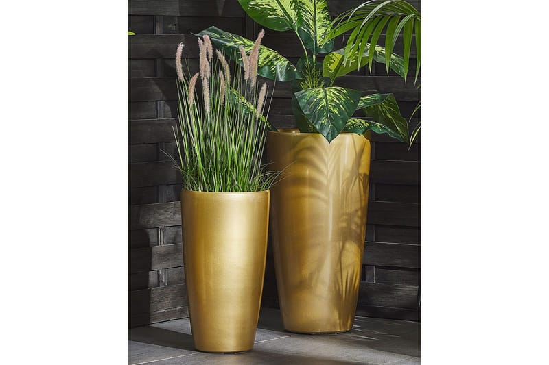 Trädgårdskruka Tseria Guld, 40x40x75 cm - Guld, 40x40x75 cm - Trädgård & spabad - Trädgårdsskötsel - Odling - Planteringskärl & blomkruka - Stor blomkruka