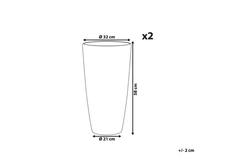 Trädgårdskruka Tseria set om 2 Guld - Guld - Trädgård & spabad - Trädgårdsskötsel - Odling - Planteringskärl & blomkruka - Stor blomkruka