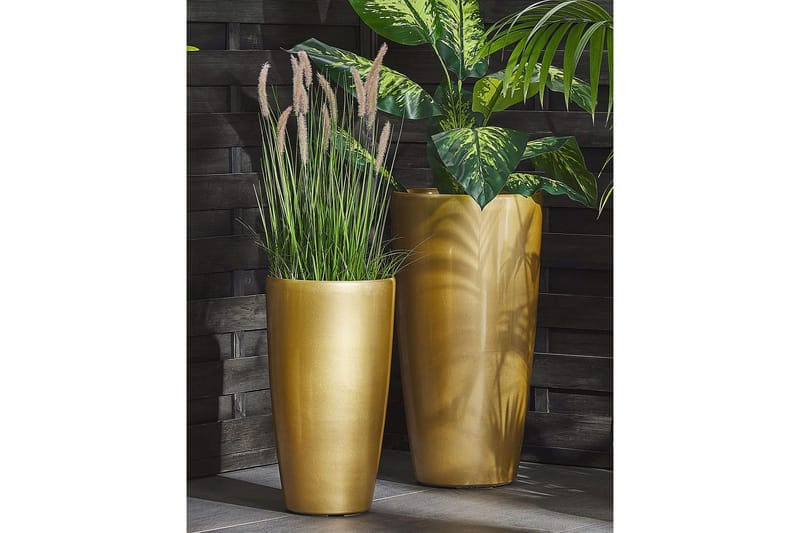 Trädgårdskruka Tseria set om 2 Guld - Guld - Trädgård & spabad - Trädgårdsskötsel - Odling - Planteringskärl & blomkruka - Stor blomkruka