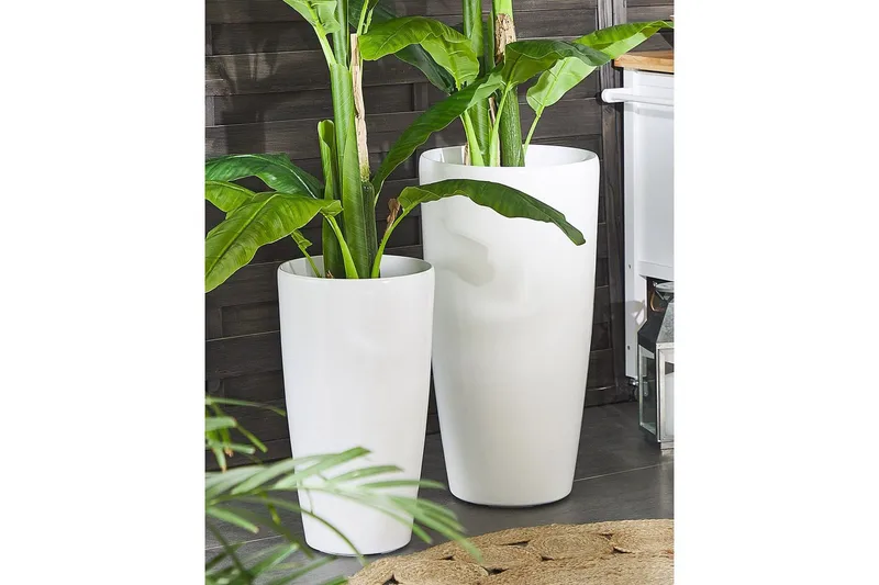 Trädgårdskruka Tseria Vit, 32x32x58 cm - Vit, 32x32x58 cm - Trädgård & spabad - Trädgårdsskötsel - Odling - Planteringskärl & blomkruka - Stor blomkruka