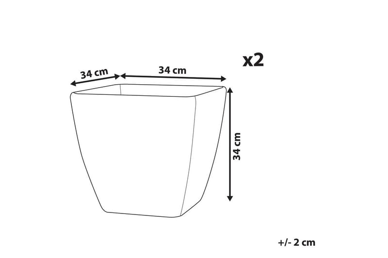 Trädgårdskruka Zeli set om 2 34x34x34 cm - 34x34x34 cm - Trädgård & spabad - Trädgårdsskötsel - Odling - Planteringskärl & blomkruka - Stor blomkruka