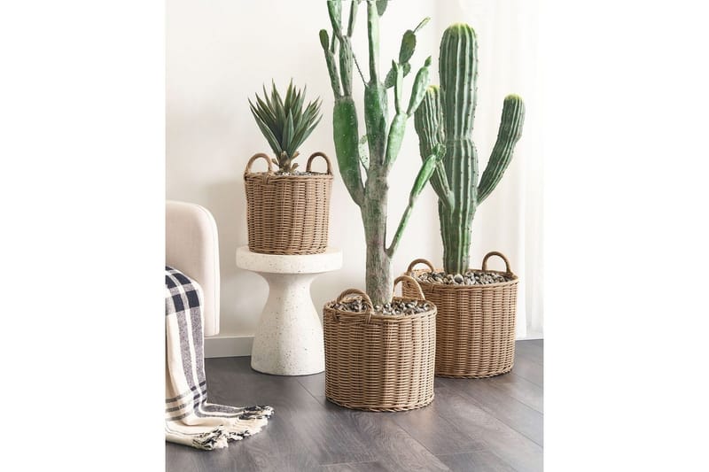 Trädgårdskruka Pendula set om 3 Naturlig - Naturlig - Trädgård & spabad - Trädgårdsskötsel - Odling - Planteringskärl & blomkruka - Stor blomkruka