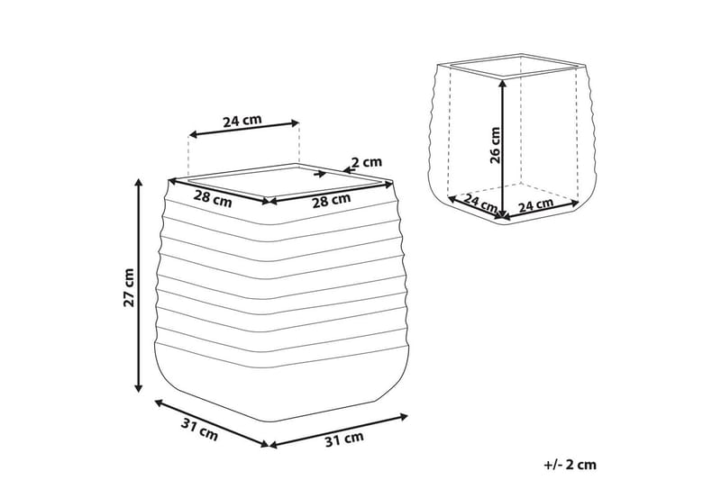 Trädgårdskruka Parikia Vit, 28x28x27 cm - Vit, 28x28x27 cm - Trädgård & spabad - Trädgårdsskötsel - Odling - Planteringskärl & blomkruka - Stor blomkruka