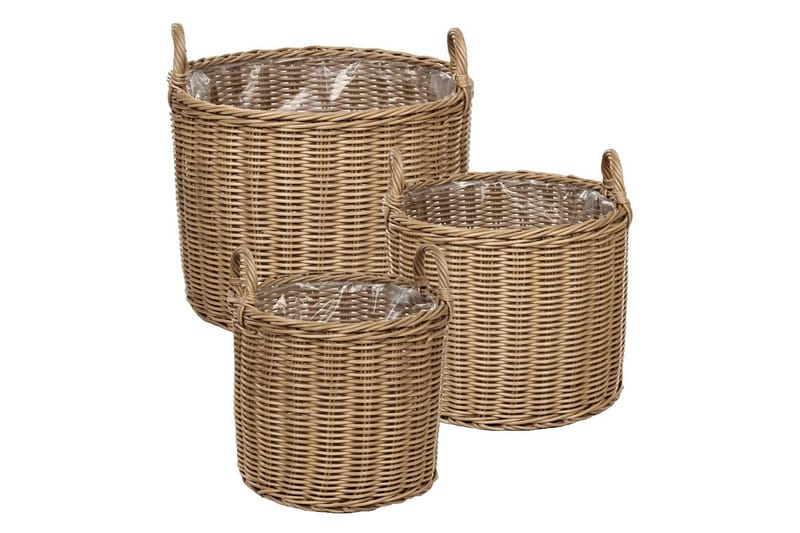 Trädgårdskruka Pendula set om 3 Naturlig, Naturlig