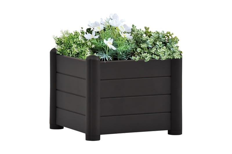 Upphöjd odlingslåda PP antracit 43x43x35 cm - Grå - Trädgård & spabad - Trädgårdsskötsel - Odling - Planteringskärl & blomkruka - Blomlåda