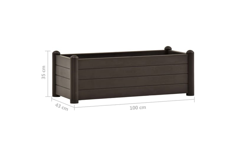 Upphöjd odlingslåda PP mocka 100x43x35 cm - Grå - Trädgård & spabad - Trädgårdsskötsel - Odling - Planteringskärl & blomkruka - Blomlåda