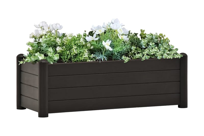 Upphöjd odlingslåda PP antracit 100x43x35 cm - Grå - Blomlåda - Utomhuskrukor