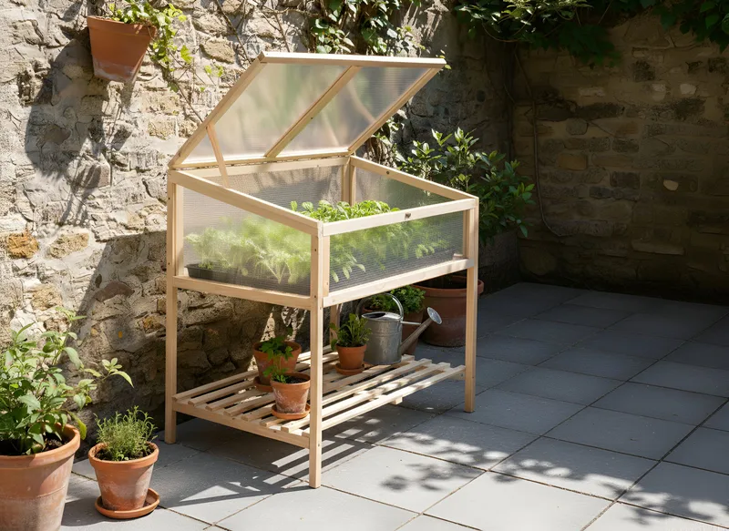 Växthus För Balkong Aranova Granträ 58 cm - Brun/Transparent - Trädgård & spabad - Trädgårdsskötsel - Odling - Planteringskärl & blomkruka - Drivbänk