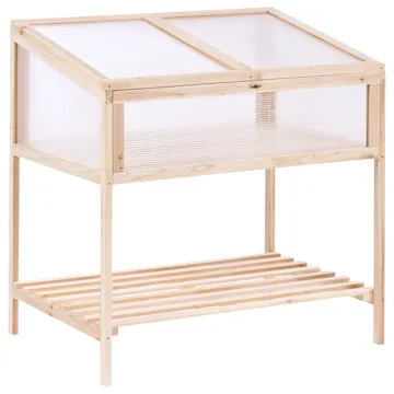 Växthus För Balkong Aranova Granträ 58 cm - Brun/Transparent - Trädgård & spabad - Trädgårdsskötsel - Odling - Planteringskärl & blomkruka - Drivbänk