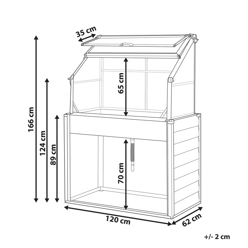 Växthus För Balkong Novoli 62 cm - Vit - Trädgård & spabad - Trädgårdsskötsel - Odling - Planteringskärl & blomkruka - Drivbänk