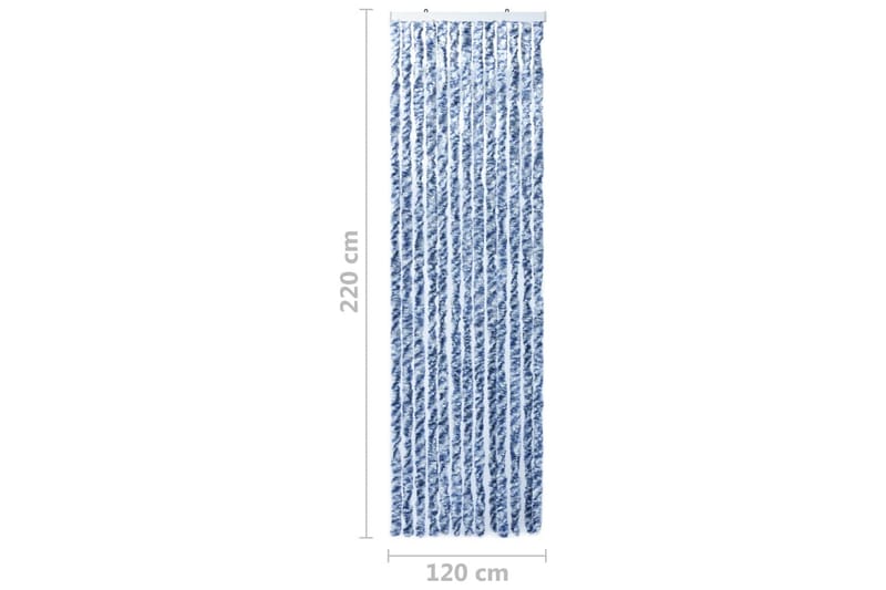 Insektsdraperi blå och vit 120x220 cm chenille - Blå|Vit - Trädgård & spabad - Trädgårdsskötsel - Odling - Skadedjursbekämpning - Myggskydd