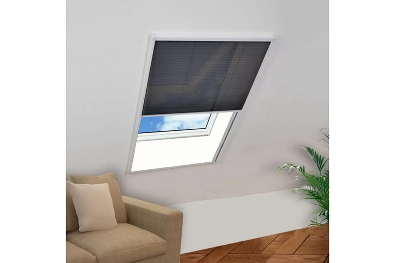 Plisserat insektsnät för fönster 80x120 cm aluminium - Svart - Friluftsutrustning - Myggnät & insektsnät - Myggskydd