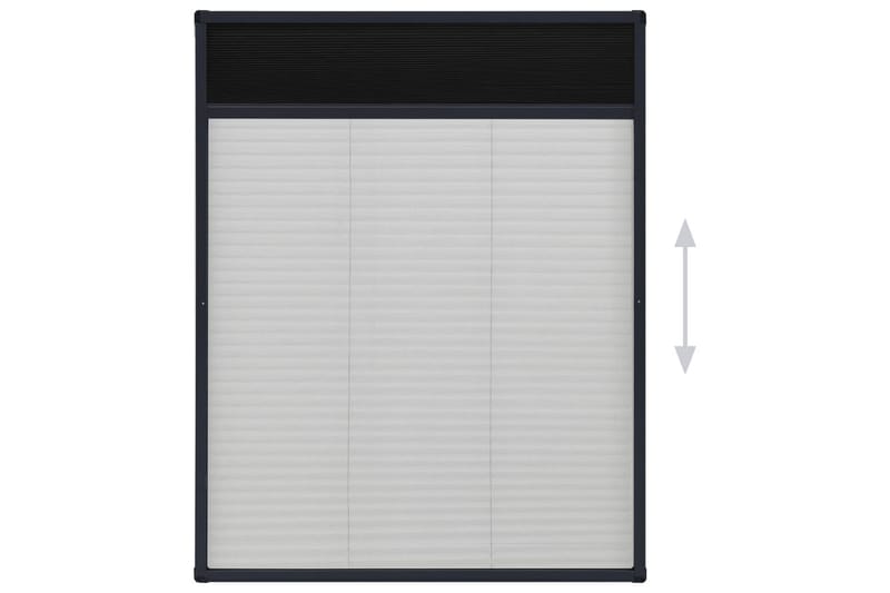 Plisserat insektsnät för fönster aluminium antracit 60x80cm - Grå - Friluftsutrustning - Myggnät & insektsnät - Myggskydd