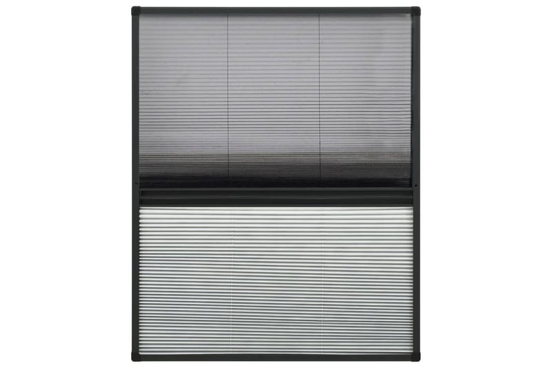 Plisserat insektsnät med jalusi för fönster 80x100 cm alumin - Grå - Friluftsutrustning - Myggnät & insektsnät - Myggskydd